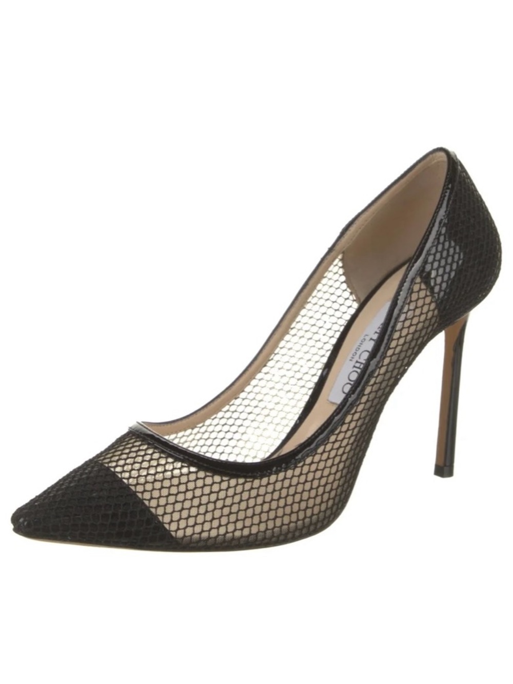 Jimmy Choo Black Mesh Pointed-Toe Stiletto Pump